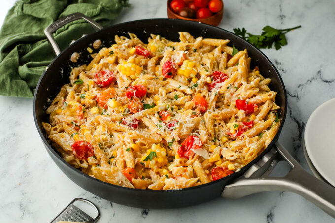 summer tcorn pasta