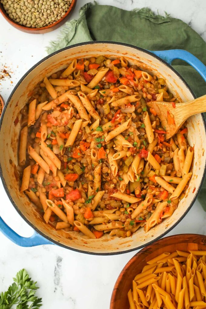 pasta with lentils