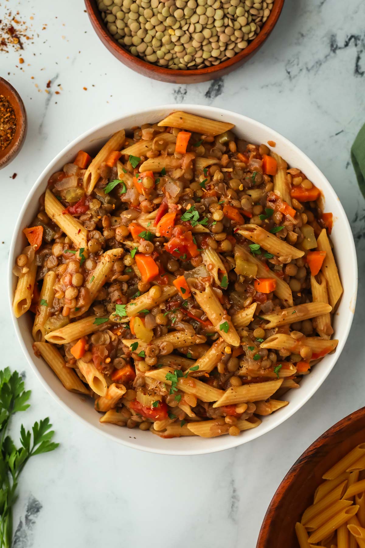 pasta with lentils