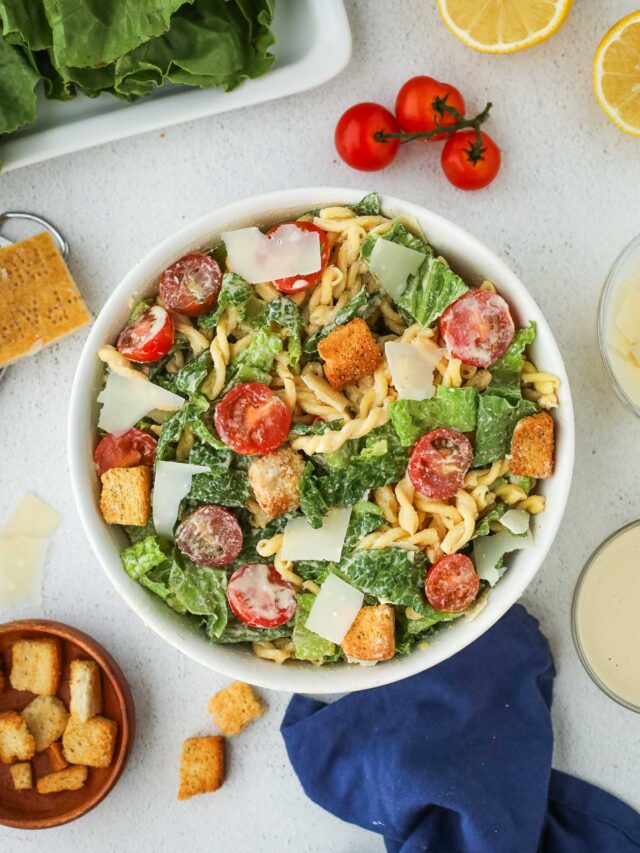 Caesar Pasta Salad Recipe I Heart Vegetables