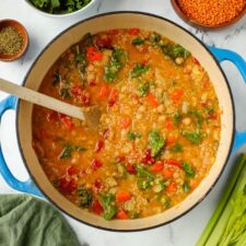 Greek Red Lentil Soup - I Heart Vegetables