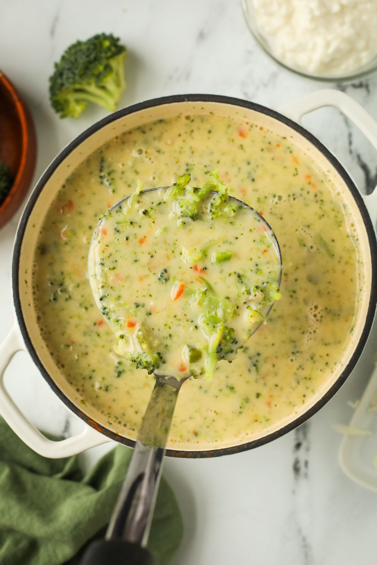 High Protein Broccoli Cheddar Soup - I Heart Vegetables