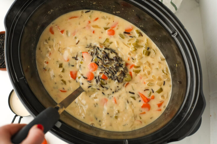 slow cooker wild rice soup