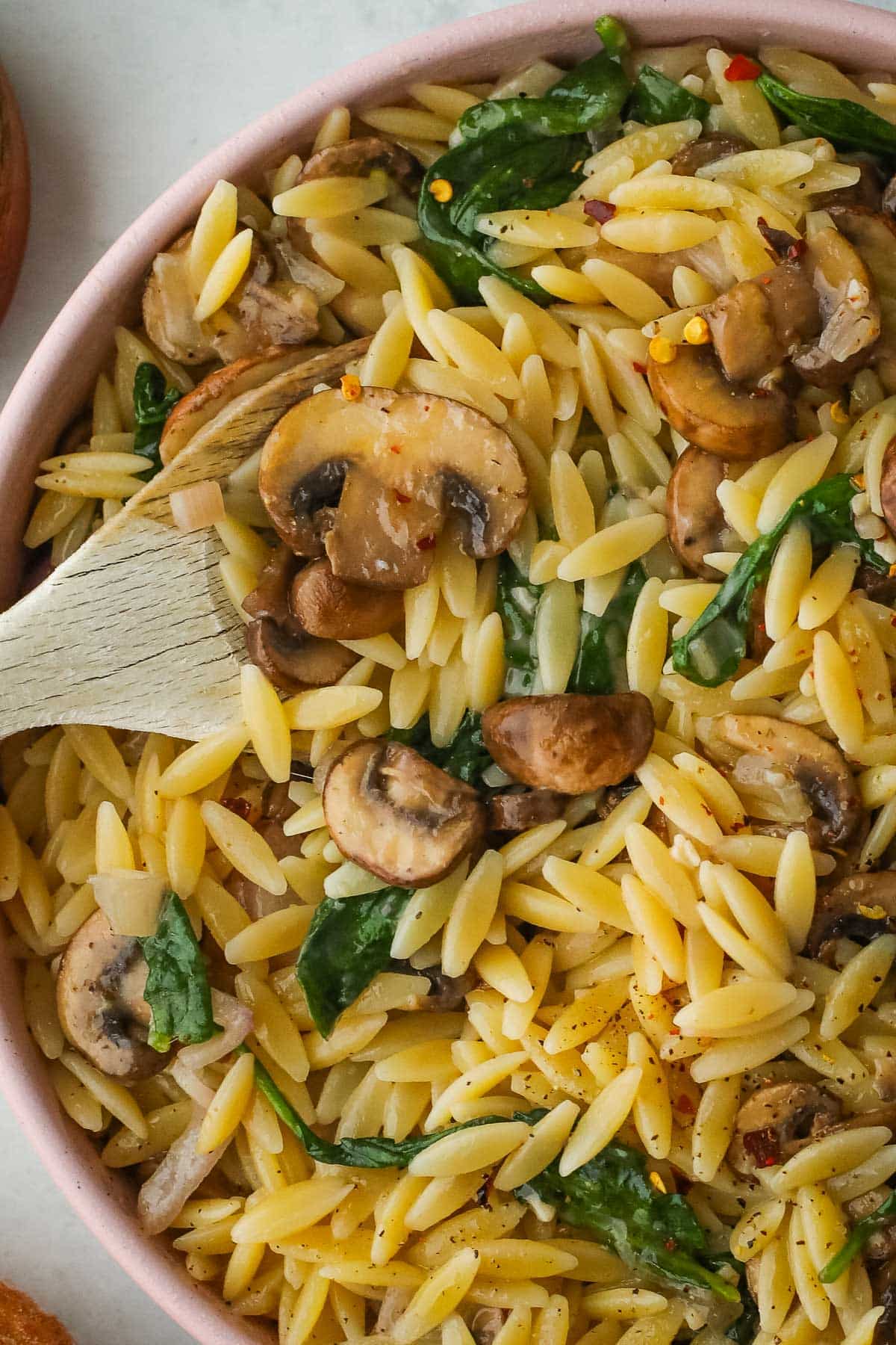 Mushroom Spinach Orzo