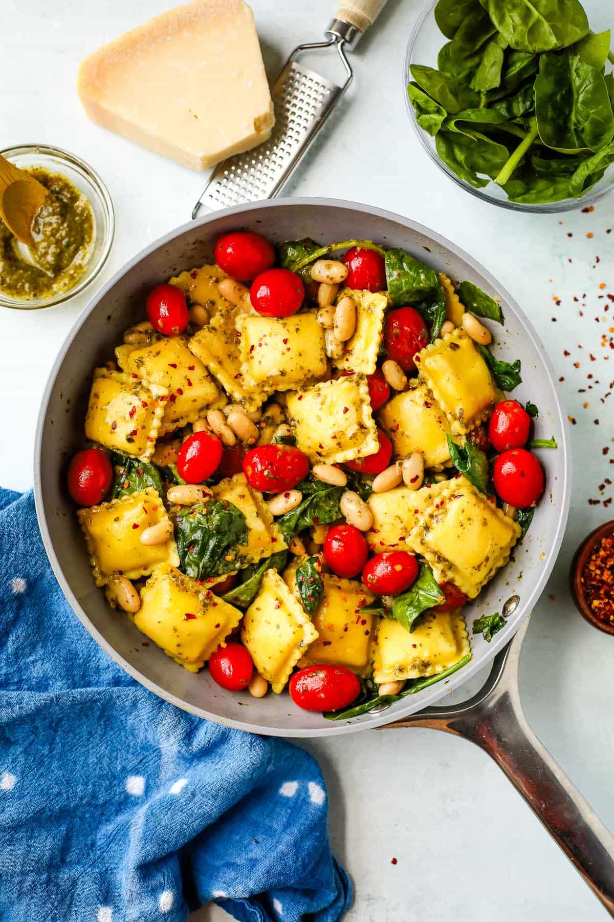 Pesto Ravioli Skillet 