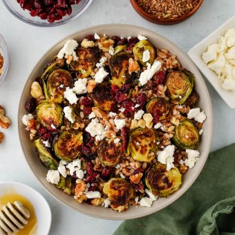 Crispy Brussels Sprouts & Farro Salad