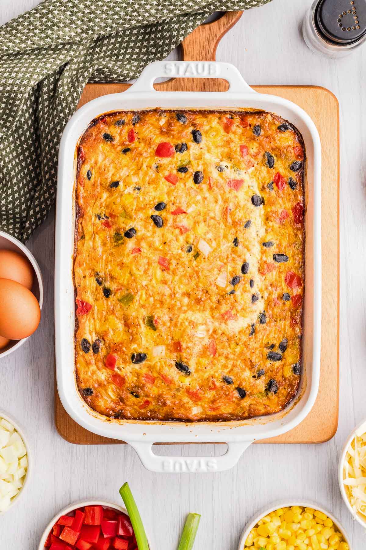 Southwest Cottage Cheese Breakfast Casserole