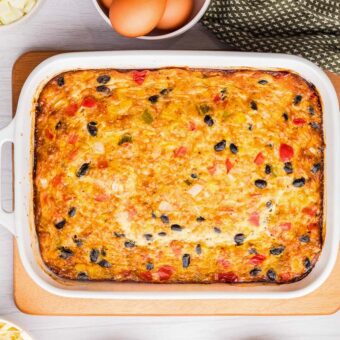 Southwest Cottage Cheese Breakfast Casserole