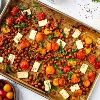 Sheet Pan Feta and Chickpeas