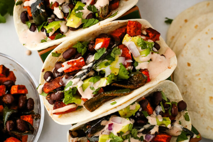 sweet potato and b lack bean tacos