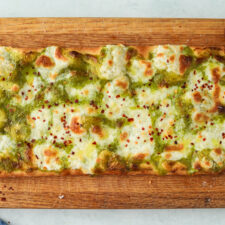 Cottage Cheese Pesto Pizza