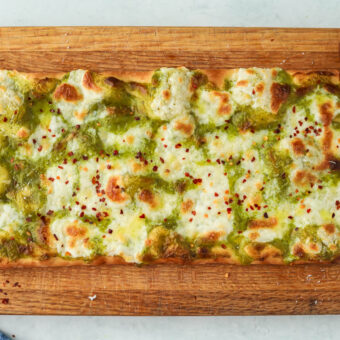 Cottage Cheese Pesto Pizza