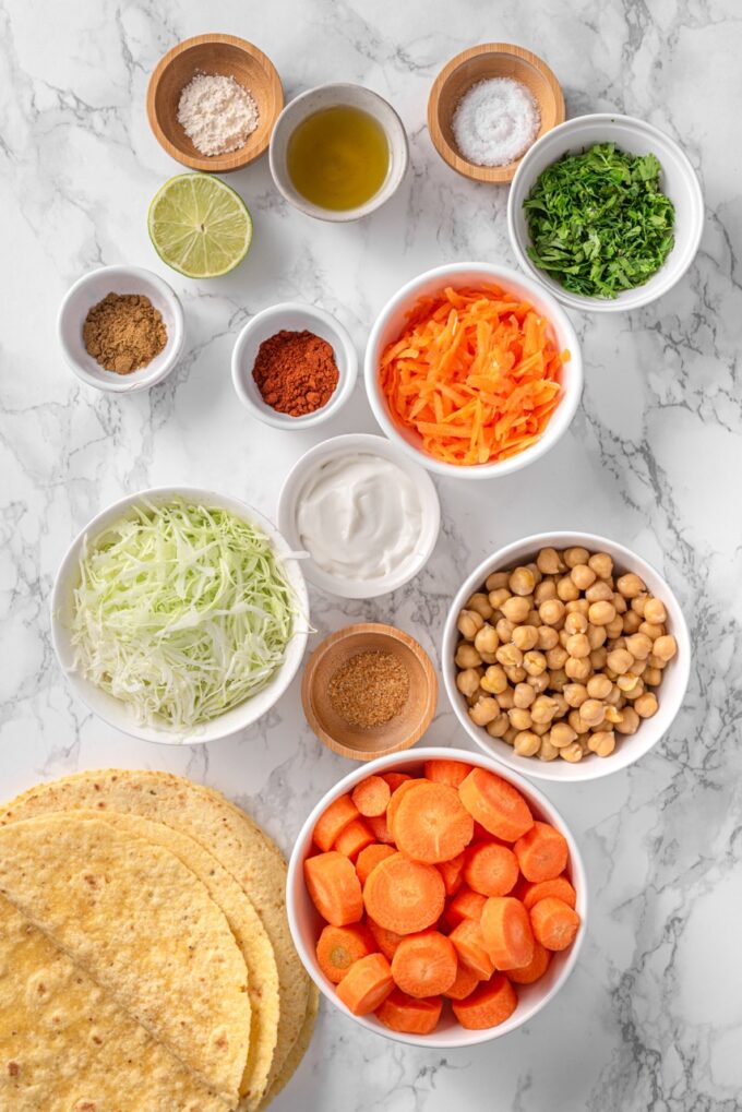 chickpea carrot taco ingredients