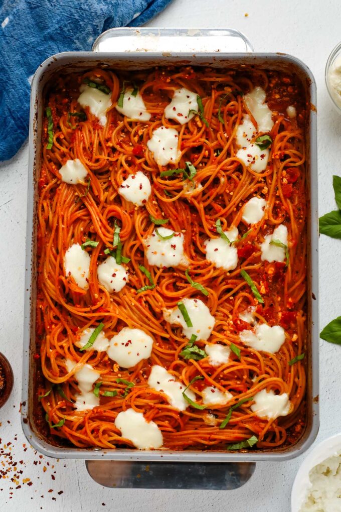 Dump and Bake Spaghetti