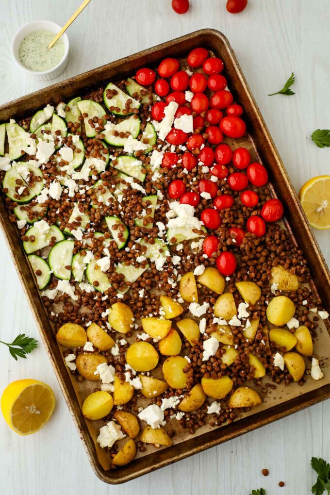  sheet pan lentils and veggies