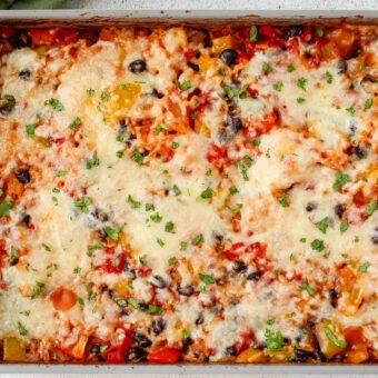 Vegetarian Stuffed Pepper Casserole (Dump & Bake)